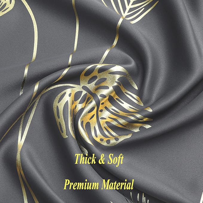 Dark Grey and Gold Blackout Curtains - Image 5