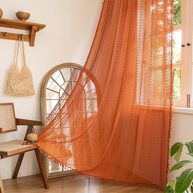 Sutuo Home Terracotta Boho Curtains by SutuoHome