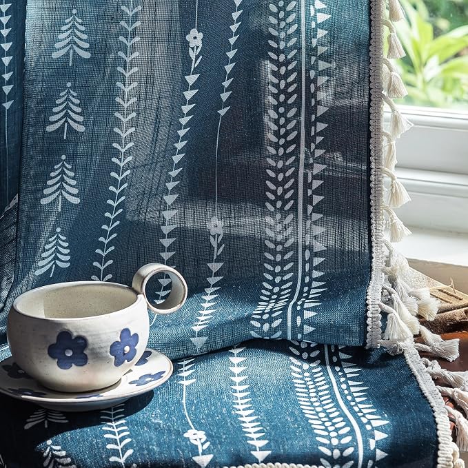Boho Navy Blue Curtains - Image 11